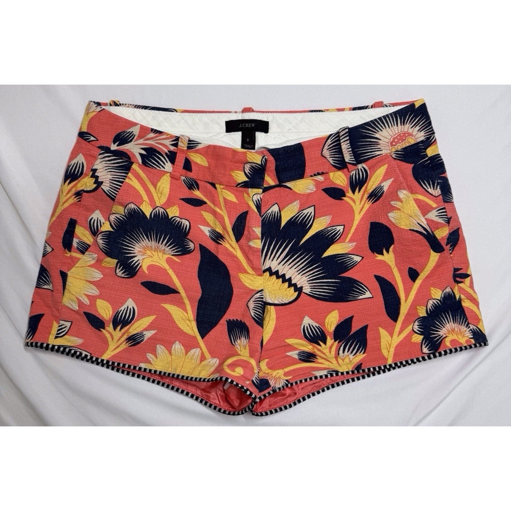 J. Crew Hibiscus Tropical Floral‎ Shorts Summer Beach Vacay Womens Size 2